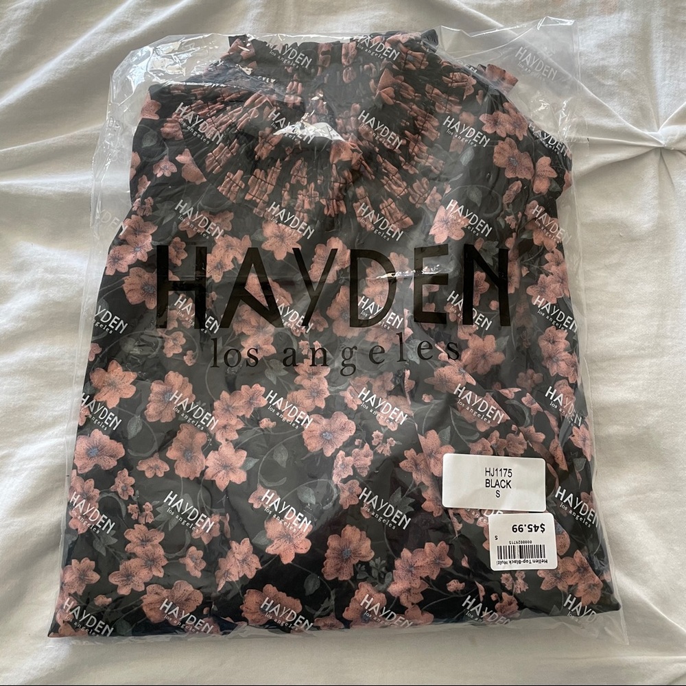 Smocked neck floral long sleeve top - Picture 6 of 15